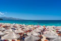 Beautiful seascape. Beach on coast of Ionian Sea in Albania.