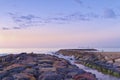 Beautiful seascape at dawn on the Valencia coastline