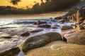 Beautiful seascape with dramatic sky at koh tao suratthani southern of thailand