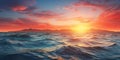 Beautiful seascape. Dramatic sunset over the sea Royalty Free Stock Photo