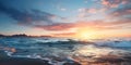 Beautiful seascape. Dramatic sunset over the sea Royalty Free Stock Photo