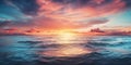 Beautiful seascape. Dramatic sunset over the sea Royalty Free Stock Photo