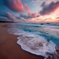 Beautiful seascape - dramatic sunset over the sea Royalty Free Stock Photo