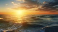 Beautiful seascape,  Dramatic sunset over the sea Royalty Free Stock Photo