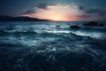 Beautiful seascape,  Dramatic sunset over the sea Royalty Free Stock Photo