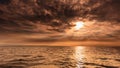 Beautiful seascape evening sea horizon and sky. Royalty Free Stock Photo