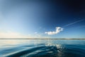 Beautiful seascape evening sea horizon and sky.