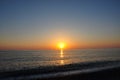 Beautiful seascape evening sunset sea and sky horizont. Royalty Free Stock Photo