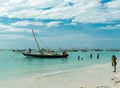 Beautiful seascape with fishing boats near african coast Royalty Free Stock Photo