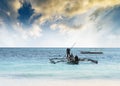 Beautiful seascape with fishing boats, Zanzibar