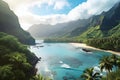 Beautiful seascape on the island of Kauai, Hawaii