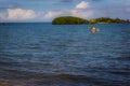 Beautiful seascape with kayaking activity