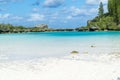 Beautiful seascape of natural swimming pool of Oro Bay, Isle of Pines, New Caledonia Royalty Free Stock Photo