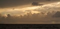 Beautiful Seascape, Orange Clouds in the Sky, Sunset