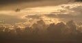 Beautiful Seascape, Orange Clouds in the Sky, Sunset