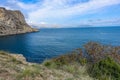 Beautiful seascape, panorama of cape Kapchik to the Galitsin Trail. Russia.