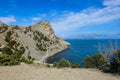 Beautiful seascape, panorama of cape Kapchik to the Galitsin Trail. Russia.