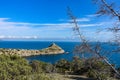 Beautiful seascape, panorama of cape Kapchik to the Galitsin Trail. Russia.