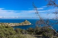 Beautiful seascape, panorama of cape Kapchik to the Galitsin Trail. Russia.