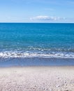 Beautiful Seascape Panorama. Composition of Nature. Paradise Beach. Exotic Water Landscape with Clouds on the Horizon.