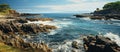 Beautiful seascape with rocky coastline and turquoise water Royalty Free Stock Photo