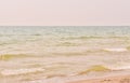 Beautiful seascape sea horizon of pastel pink a nd blue colors on Summer day Royalty Free Stock Photo