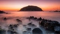 Beautiful seascape. Sea and rock Yah nui beach Phuket