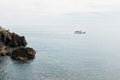 Beautiful seascape with ship going to the sea