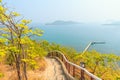 Beautiful seascape and stone hill.