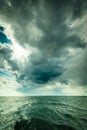 Beautiful seascape storm sea horizon and sky. Royalty Free Stock Photo