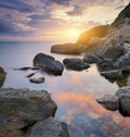 Beautiful seascape sunset nature compostion Royalty Free Stock Photo