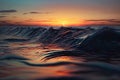 Beautiful seascape. Sunset over the sea. 3d rendering Royalty Free Stock Photo