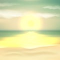 Beautiful Seascape vector illustration. Paradise beach. Royalty Free Stock Photo