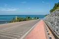 Beautiful Seascape Viewpoint of the roadway alongside with blue sea Royalty Free Stock Photo