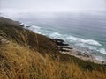 Beautiful seashore scenery in Cangas, Galicia, high angle shot