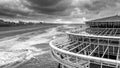 Beautiful seaside landscape - view of the beach near the embankment of The Hague Royalty Free Stock Photo