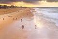 Beautiful seaside landscape - view of the beach near the embankment of The Hague Royalty Free Stock Photo