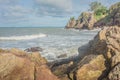 The beautiful seaside rocks at Kung Wiman, Thailand.