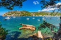 Beautiful seaside scenery, bay of Port de Andratx, Majorca island Spain.