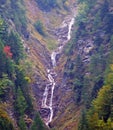 Beautiful seasonal waterfalls under alpine rocks FalknistÃÂ¼rm in the Ratikon border mountain massif or Raetikon Grenzmassiv