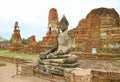 Beautiful Seated Buddha Image in Wat Mahathat or The Temple of the Great Relic in Ayutthaya, Thailand