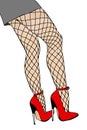 Legs and fishnet stockings Royalty Free Stock Photo