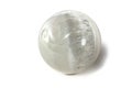 Beautiful selenite sphere mineral on white background