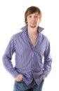 Beautiful self-confident man in shirt