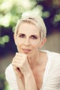 Beautiful and self confident middle aged woman portrait close up Royalty Free Stock Photo