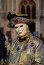 Carnival of Venice 2024 edition - Aristocrat with richly decorated costume Royalty Free Stock Photo