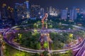 Beautiful Semanggi bridge with Jakarta cityscape