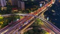 Beautiful Semanggi bridge with light trails