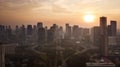 Beautiful Semanggi road intersection at sunset time