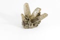 Beautiful semiprecious stone Quarz crystals on a white backgroundr